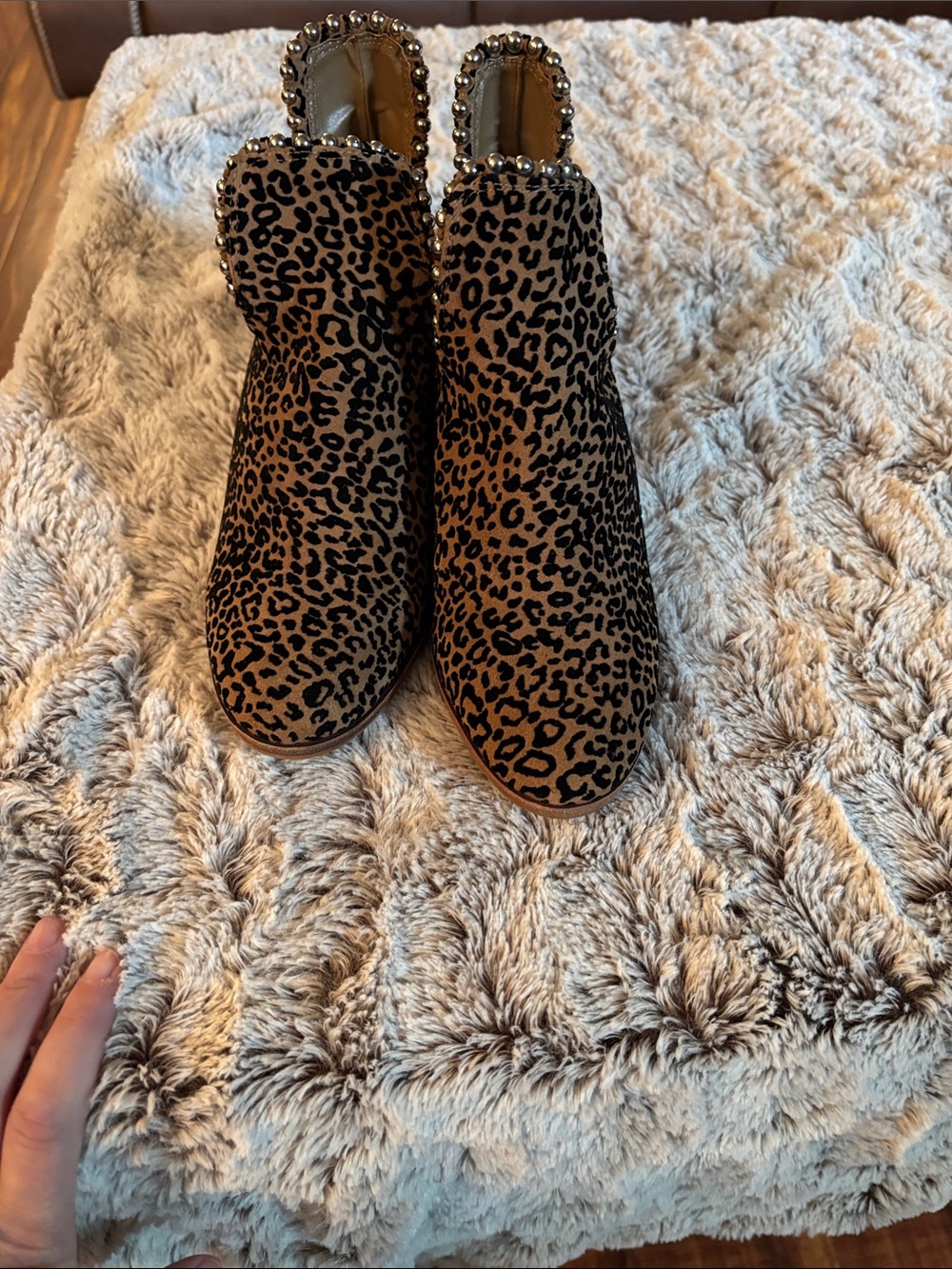 Gianni Bini Leopard Print Slip-On Mules in Brown and Black